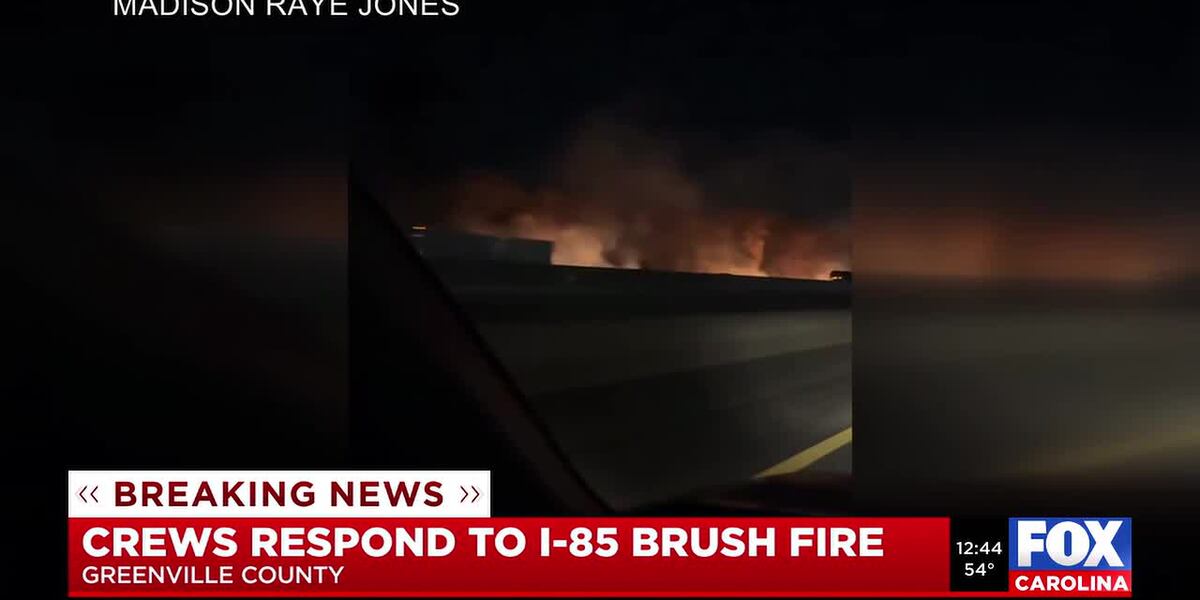 Crews respond to I-85 brush fire in Greenville County