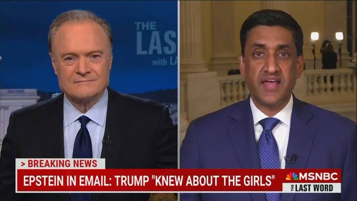 Ro Khanna Credits Lawrence O’Donnell’s MSNBC Team with Epstein Emails Release