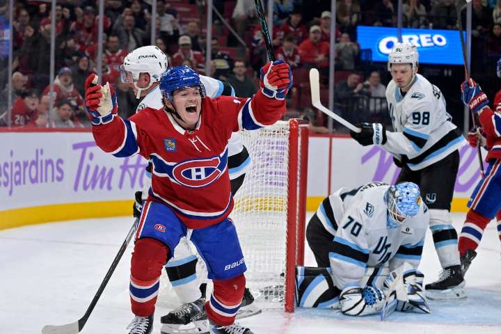 Caufield gives Canadiens 6-2 win over the Mammoth