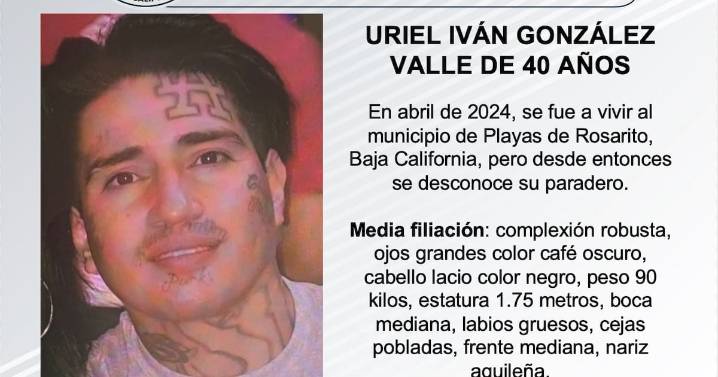 Se busca a Uriel Iván González Valle de 40 años