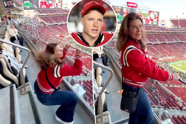 Christian McCaffrey's mom dances in suite at 49ers vs. Panthers game