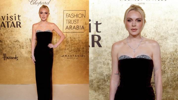 Lindsay Lohan's Crystal Gown Shines at the Fashion Trust Arabia Awards