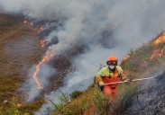 Asturias lucha aún contra cinco incendios y sigue en alerta por fuerte viento