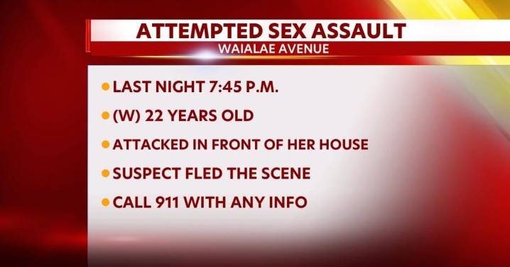 Police search for suspect in attempted sexual assault on Waialae Avenue