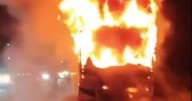 Passengers narrowly escape as sleeper bus catches fire in Hyderabad