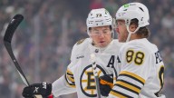 Charlie McAvoy, David Pastrnak Rep New Patriots Jerseys Before Senators Clash