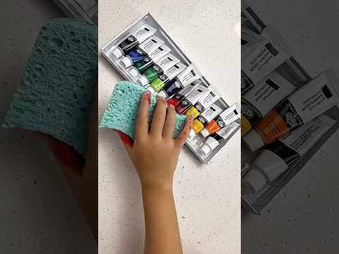 I made a rainbow with a sponge 🌈🥰 LeoNata family #shorts