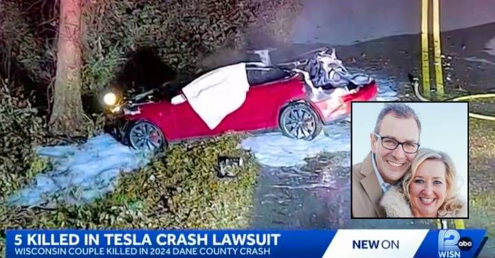 Couple burns to death in crashed Tesla after it loses power, door buttons shut off: Suit