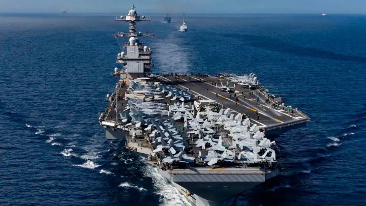 El imponente portaviones USS Gerald Ford, el más grande del mundo, ya se incorporó al despliegue militar de EE. UU. en el Caribe