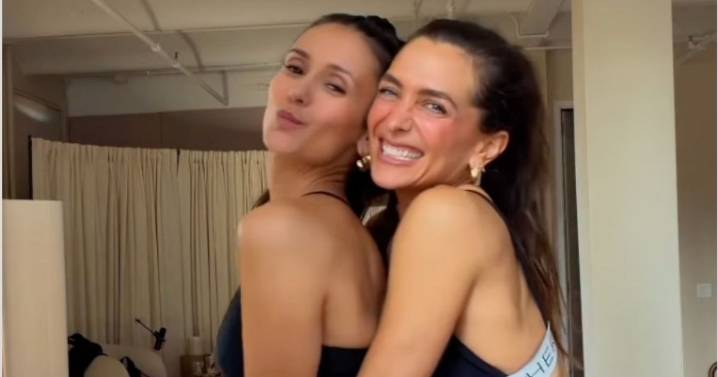 Nina Dobrev's 'Booty' Workout Video in Activewear in Just Fire