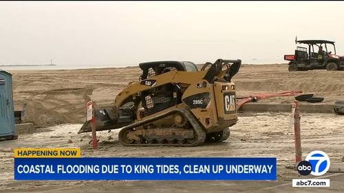 Cleanup underway in Seal Beach after high surf causes flooding near pier