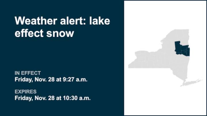 NY weather: Be prepared for lake effect snow in part of New York Friday morning