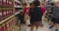 Preschoolers buy groceries for North Texas families