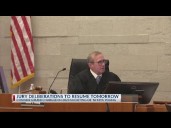 Jury deliberations in officer's murder trial will resume Friday