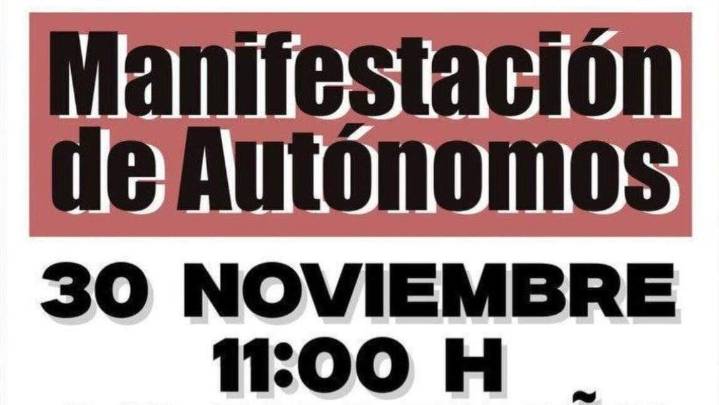 Miles de autónomos se movilizarán el 30 de noviembre en Madrid para exigir condiciones laborales dignas