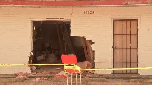 2 hospitalized after car hits building in northeast Houston, officials say