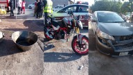 Joven sufre quemaduras tras choque que proyectó motocicleta contra cazo de carnitas en El Refugio