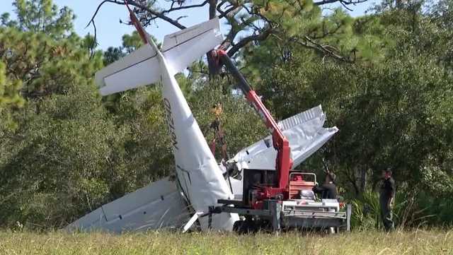 Cessna pulled from trees after emergency landing in Palm Bay
