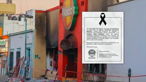 Confirma Unison dos fallecidos tras incendio en Waldo's