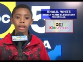 Kidcaster Khalil gives your Tuesday morning forecast from Sheely Farms Elementary School