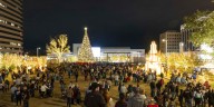 Centro de Midland listo para las luces de Navidad