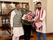 Chirag Paswan meets Bihar BJP in-charge Dharmendra Pradhan