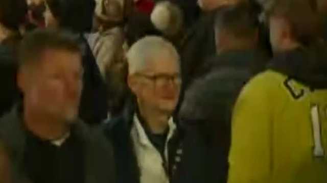 Tim Cook on the Tiger Walk ahead of the Iron Bowl
