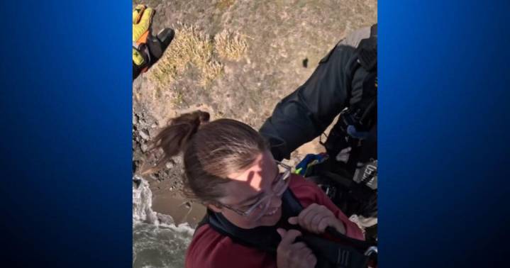 Injured hiker rescued from Sonoma County beach by helicopter crew member "scared of heights"