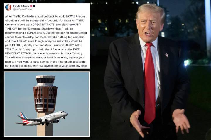 Trump recommends $10K bonus for air traffic controllers who stayed on job, scolds those who took time off