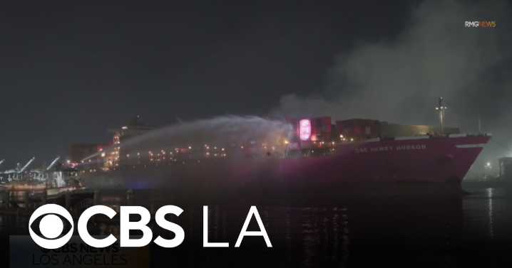 Cargo ship, containers catch fire at Port of Los Angeles