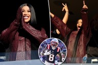 Pregnant Cardi B goes wild as she cheers on boyfriend Stefon Diggs at Patriots