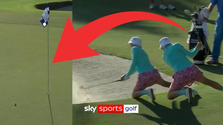 Madelene Sagstrom uses unique stance to get herself out of the bunker