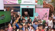 Zorrito Chaski de Canal IPE leyó cuentos a los niños en la Feria Internacional del Libro Infantil y Juvenil