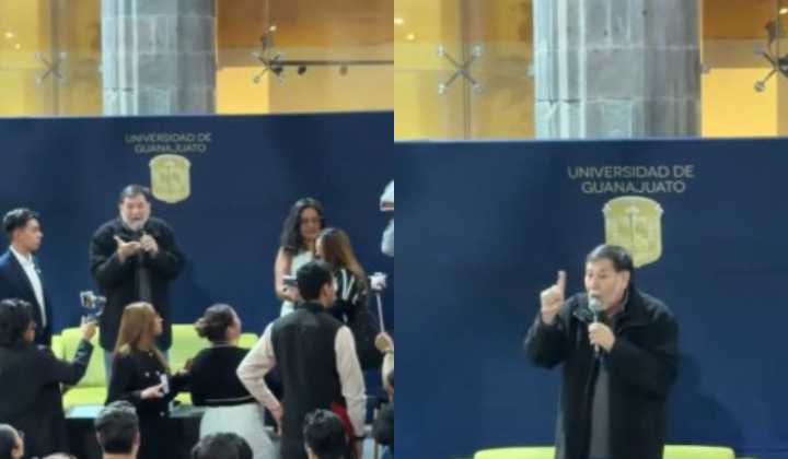 Alumnos de la Universidad de Guanajuato 'corren' a Fernández Noroña