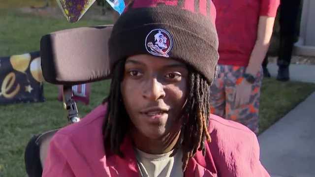 Sanford welcomes home FSU’s Ethan Pritchard after August shooting