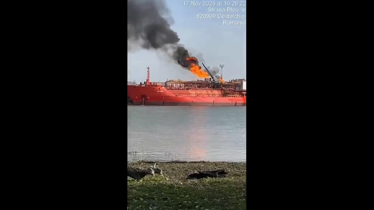 Romania orders evacuation of two villages after cargo ship on Ukrainian side engulfs in flames