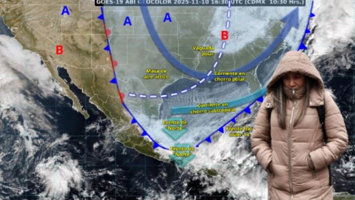 Masa de aire ártico y vaguada polar dejarán fuertes lluvias y 20 estados a
