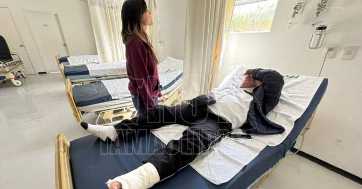 Guardias se lesionan al caer de 7 metros de altura en el viejo Hospital General de Matamoros