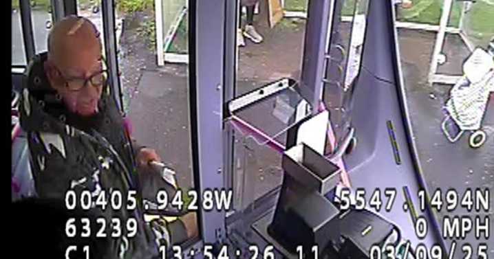 'Incident' on East Kilbride bus prompts police search for older man in dark glasses