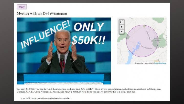 Hunter Biden Quietly Takes Down ‘Meeting With My Dad’ Craigslist Ad