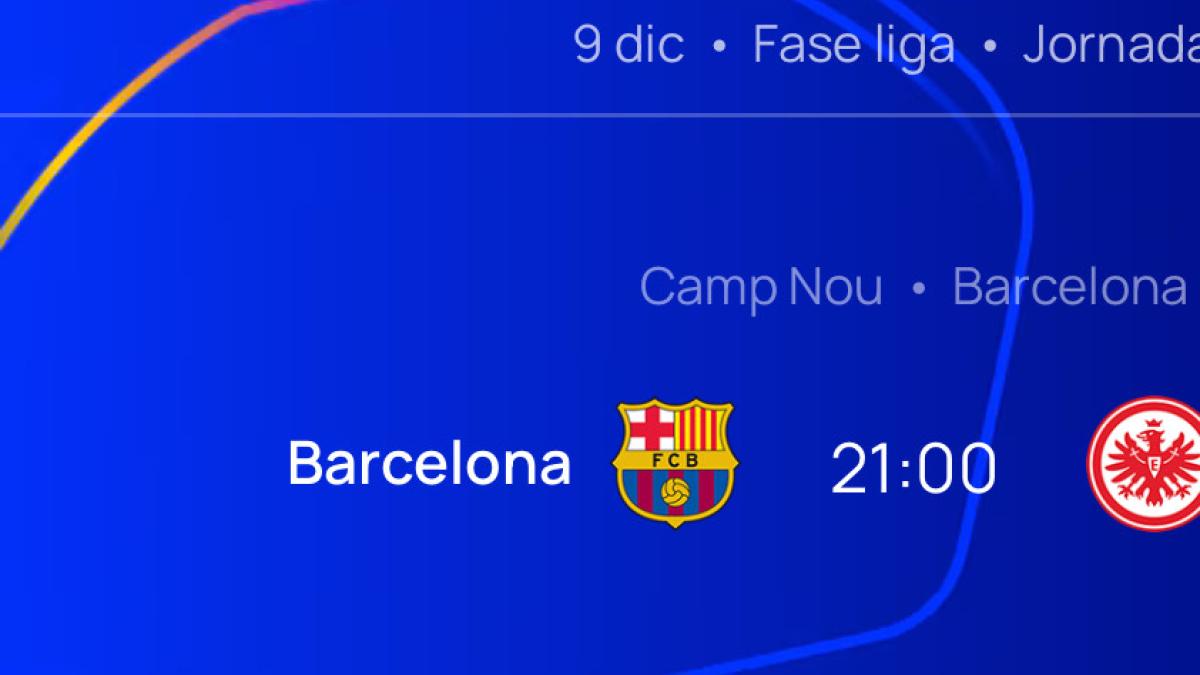 La UEFA muestra en su página web que el Barça-Eintracht se disputará en el Spotify Camp Nou