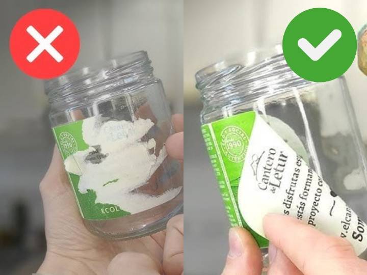 ¿Cómo quitar las etiquetas de los frascos de vidrio o plástico fácilmente?