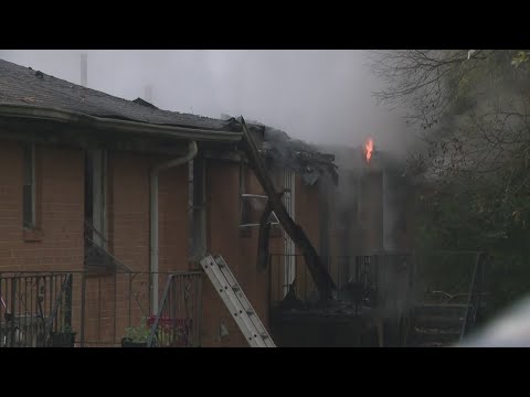 Crews battling apartment fire in Atlanta