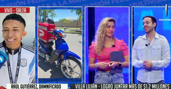 Tras la colecta de QPS, Raúl pudo comprarse una moto para seguir trabajando