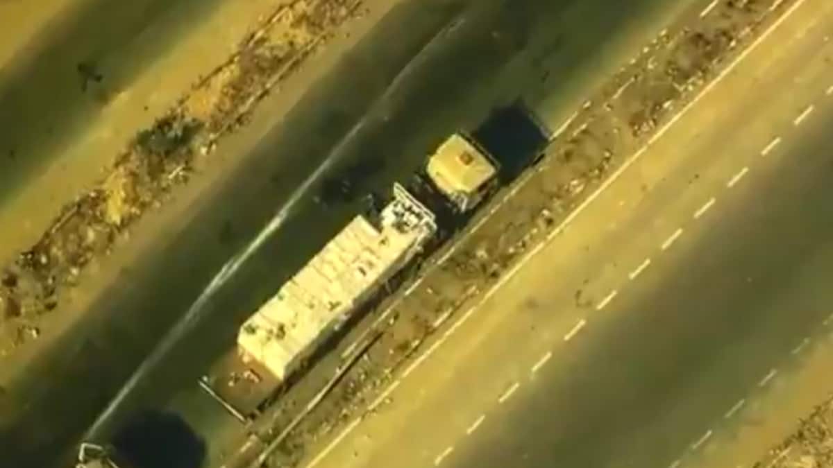 US Drone Footage Shows Suspected Hamas Operatives Looting Aid Truck In Gaza