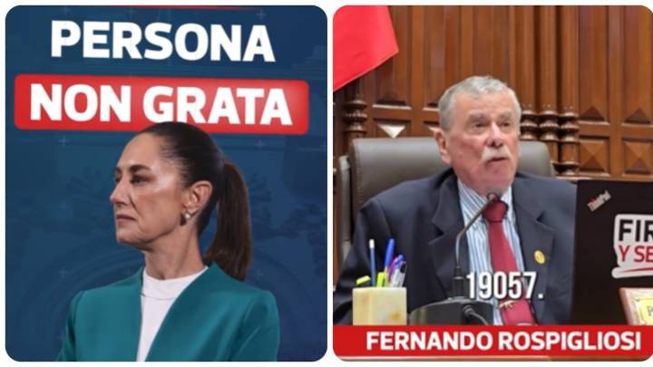 El Congreso de Perú declara “persona non grata” a la presidenta de México