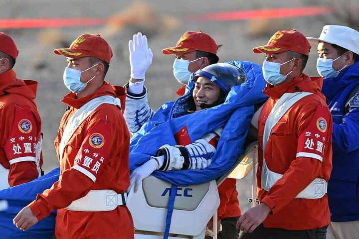 3 Chinese astronauts home after delay