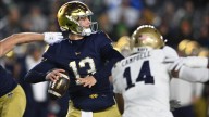 Carr throws 3 TD passes on snowy night to lead No. 10 Notre Dame past Navy, 49