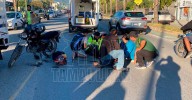 Motociclista sufre fuerte accidente al chocar contra camioneta en Ciudad Victoria