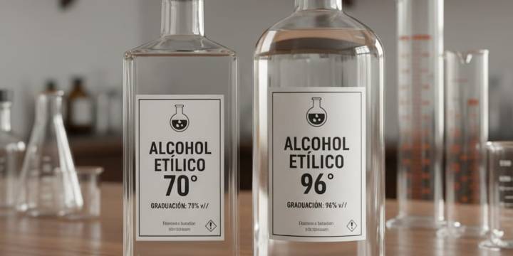 Alcohol de 70° o 96°, ¿cuál es mejor y en qué se diferencian?